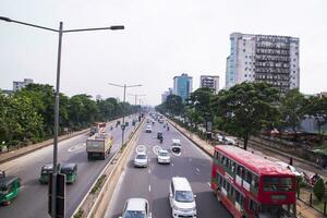 7 th October 2023, Dhaka- Bangladesh  Transportation  Traffic vehicle  of Tongi Diversion Highway Airport Road in Dhaka photo