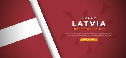 Happy Latvia Independence Day Design Paper Cut Shapes Background Illustration for Poster, Banner, Advertising, Greeting Card vector