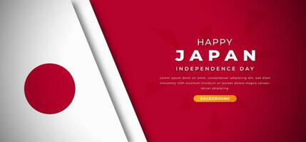 Happy Japan Independence Day Design Paper Cut Shapes Background Illustration for Poster, Banner, Advertising, Greeting Card vector