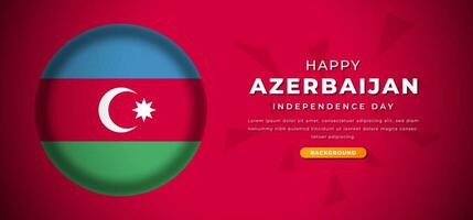 Happy Azerbaijan Independence Day Design Paper Cut Shapes Background Illustration for Poster, Banner, Advertising, Greeting Card vector