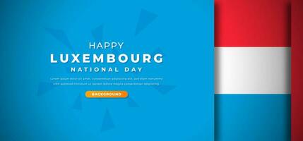 Happy Luxembourg National Day Design Paper Cut Shapes Background Illustration for Poster, Banner, Advertising, Greeting Card vector