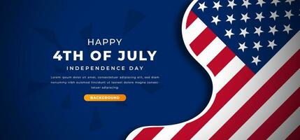 4to de julio Estados Unidos independencia día diseño papel cortar formas antecedentes ilustración para póster, bandera, publicidad, saludo tarjeta vector