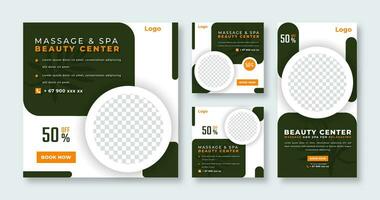 Spa, Beauty, and Massage Social Media Post for Online Marketing Promotion Banner, Story and Web Internet Ads Flyer vector