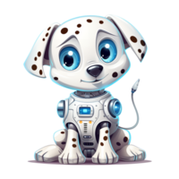 Cartoon dog robots. T-Shirt, Sticker. Funny cyborg. AI Generated png