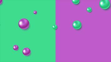 abstract minimaal contrast beweging achtergrond met glanzend 3d ballen video