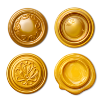 Gold wax seal png