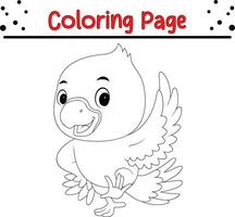 bird coloring page for kids. vector