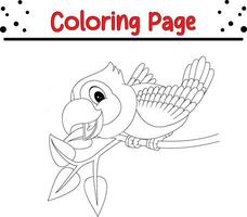 bird coloring page for kids. vector