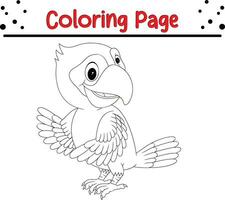 bird coloring page for kids. vector