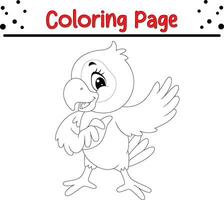 bird coloring page for kids. vector