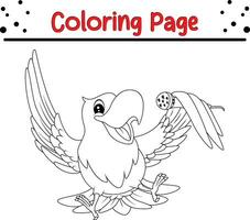 Macaw bird coloring page vector