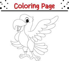 Macaw bird coloring page vector