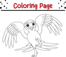 Macaw bird coloring page vector