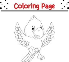 cute parrot coloring page vector