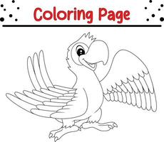 Macaw bird coloring page vector