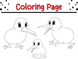 bird coloring page for kids. vector