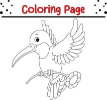 bird coloring page for kids. vector