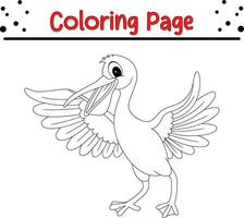 bird coloring page for kids. vector