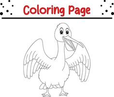 bird coloring page for kids. vector