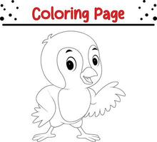 baby bird coloring page for kids. Animal coloring book vector