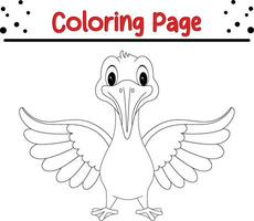 bird coloring page for kids. vector