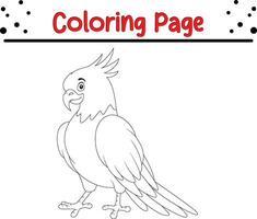 bird coloring page for kids. vector