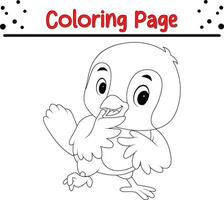 baby bird coloring page for kids. Animal coloring book vector