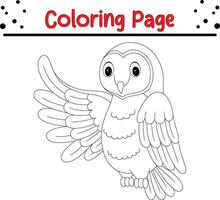 pájaro colorante página para niños. vector