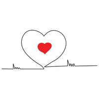 Valentines day heart shape Continuous one line vector art and love shape art drawing