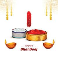 Happy bhai dooj festival celebration card background vector