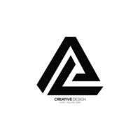 Letter Pl or Lp triangle shapes alphabet modern unique shape monogram logo vector