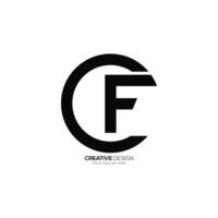 Rounded shape letter Cf simple shape monogram typography logo idea vector