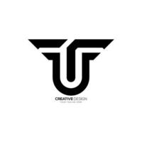 Modern unique shape branding letter UT or TU creative line shape monogram logo vector