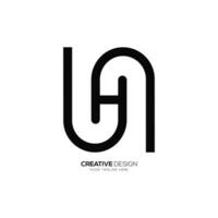 Letter Sh or Hs creative unique line shape modern monogram fashion logo vector