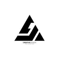 Triangle letter a c j modern creative monogram shapes alphabet logo vector