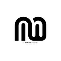 Modern shape unique letter logo MW with simple line shape monogram typography logo vector