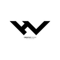 Letter h w v simple line shape creative monogram business logo vector