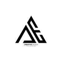 Triangle letter AE unique modern monogram creative logo concept design vector