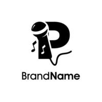 Modern Initial P Music Logo vector