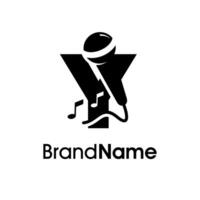 moderno inicial y música logo vector