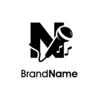 Modern Initial N Music Logo vector