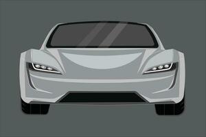 New Gray Vector Electric Sport Front Car illustration.