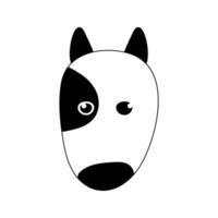 Cute doodle hand drawn dog. Little black puppy with big ears vector