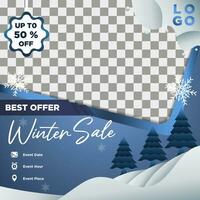 Vector Exclusive Design Template For Winter Sales