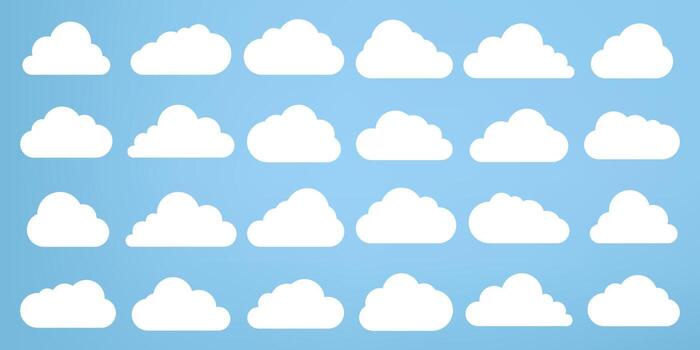 Set of soft Clouds collection in flat design styles, cloud concepts, clouds element, clouds caroon style, in a flat design vector