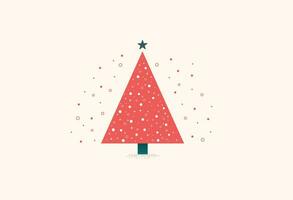 minimal red Christmas tree vector illustration