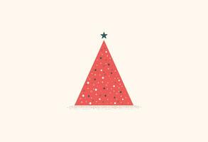 minimal red Christmas tree vector illustration