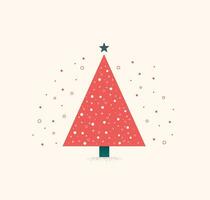 minimal red Christmas tree vector illustration