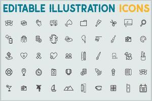 High quality Line Editable Icons Shape vector