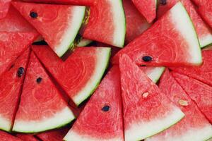 Red watermelon fruit texture background picture rich in healthy nutrients photo